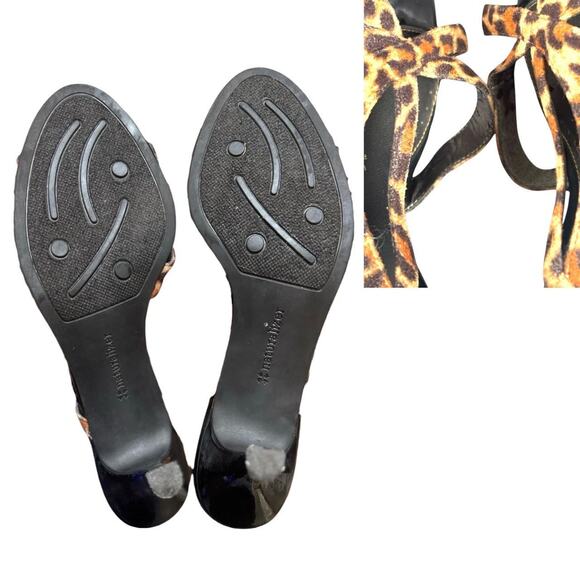 Y2K LEOPARD PRINT SLING BACK KITTEN HEEL SANDALS NATURALIZER SZ. 8 - Picture 8 of 8